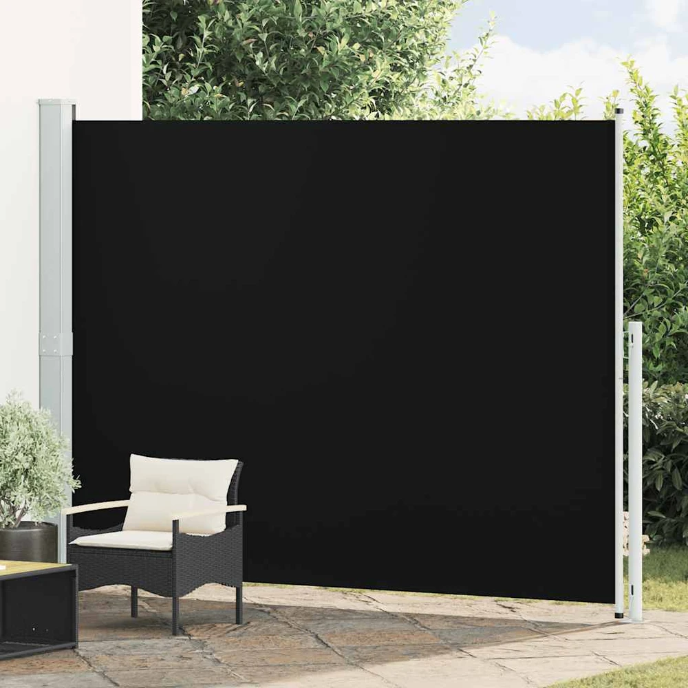 Ištraukiama šoninė kiemo pertvara, juodos spalvos, 220x300cm