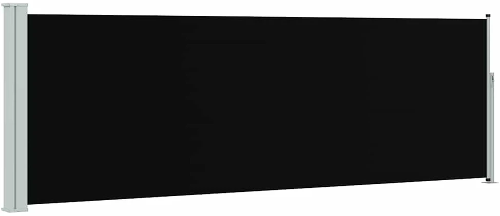 Ištraukiama šoninė kiemo pertvara, juodos spalvos, 100x300cm