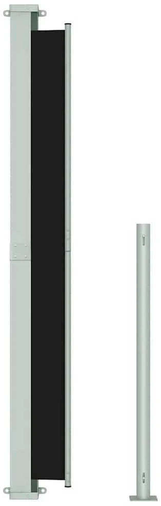 Ištraukiama šoninė kiemo pertvara, juodos spalvos, 200x500cm