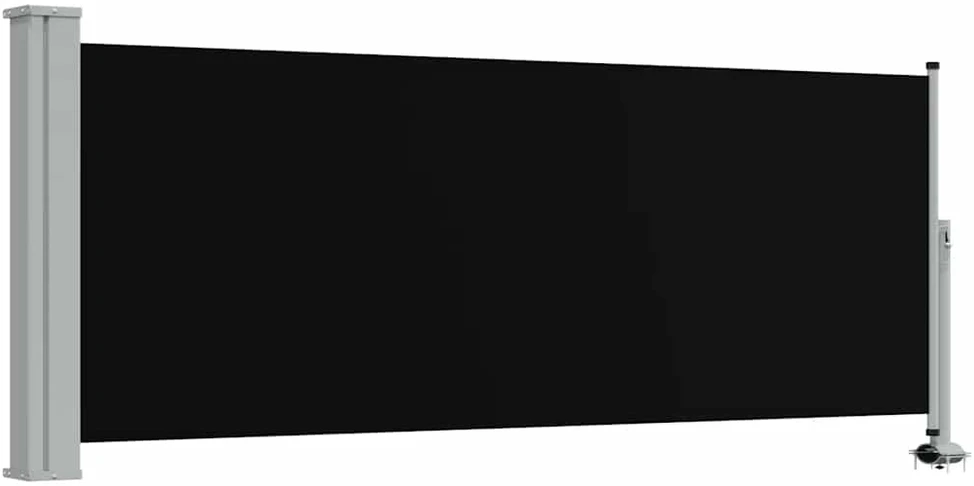 Ištraukiama šoninė kiemo pertvara, juodos spalvos, 100x300cm