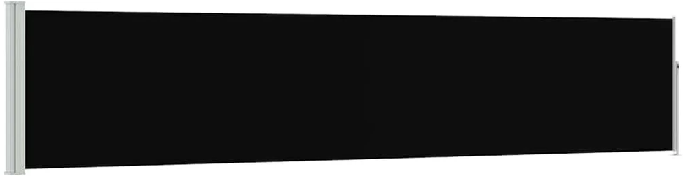 Ištraukiama šoninė kiemo pertvara, juodos spalvos, 100x500cm