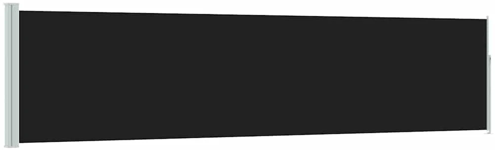Ištraukiama šoninė kiemo pertvara, juodos spalvos, 120x500cm