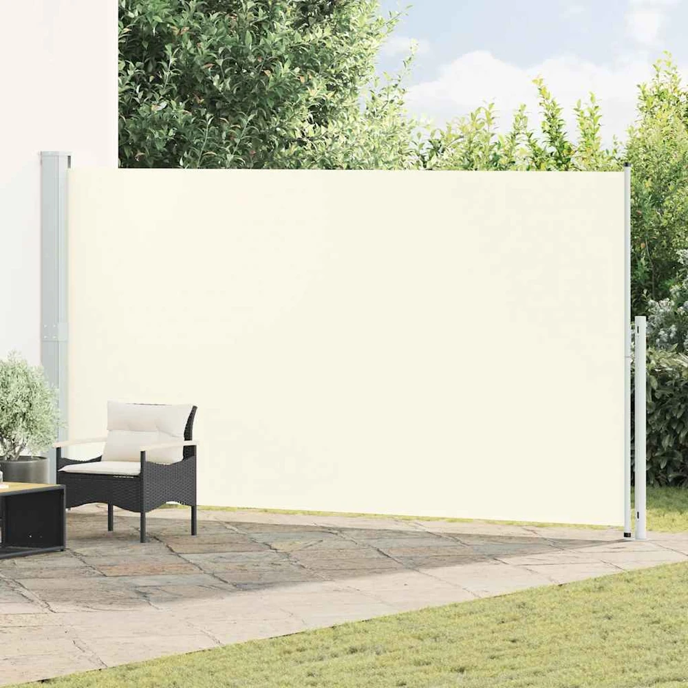 Ištraukiama šoninė kiemo pertvara, kreminės spalvos, 200x500cm