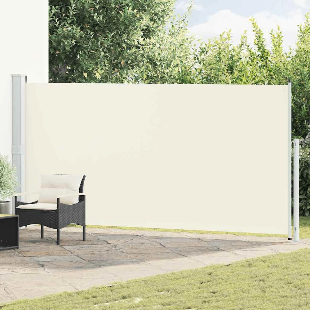 Ištraukiama šoninė kiemo pertvara, kreminės spalvos, 180x500cm