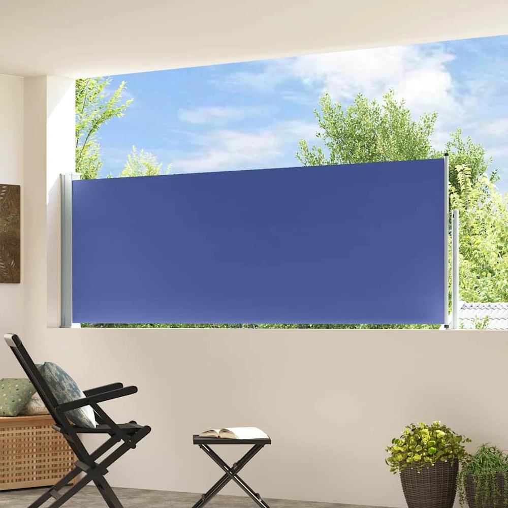 Ištraukiama šoninė kiemo pertvara, mėlynos spalvos, 100x300cm