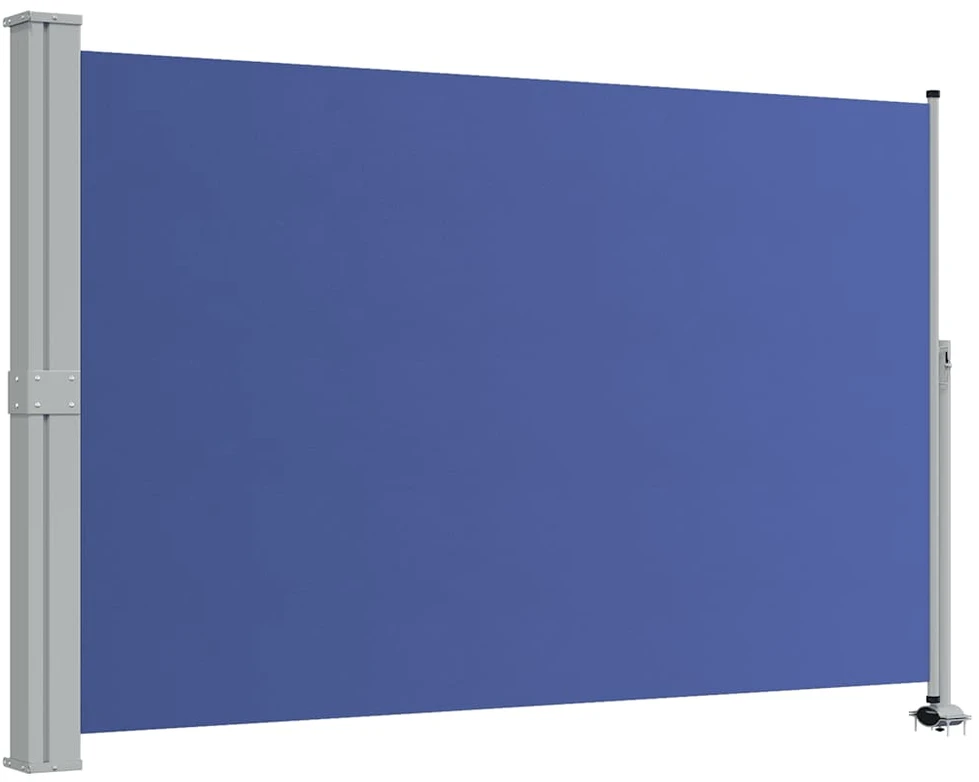 Ištraukiama šoninė kiemo pertvara, mėlynos spalvos, 160x300cm