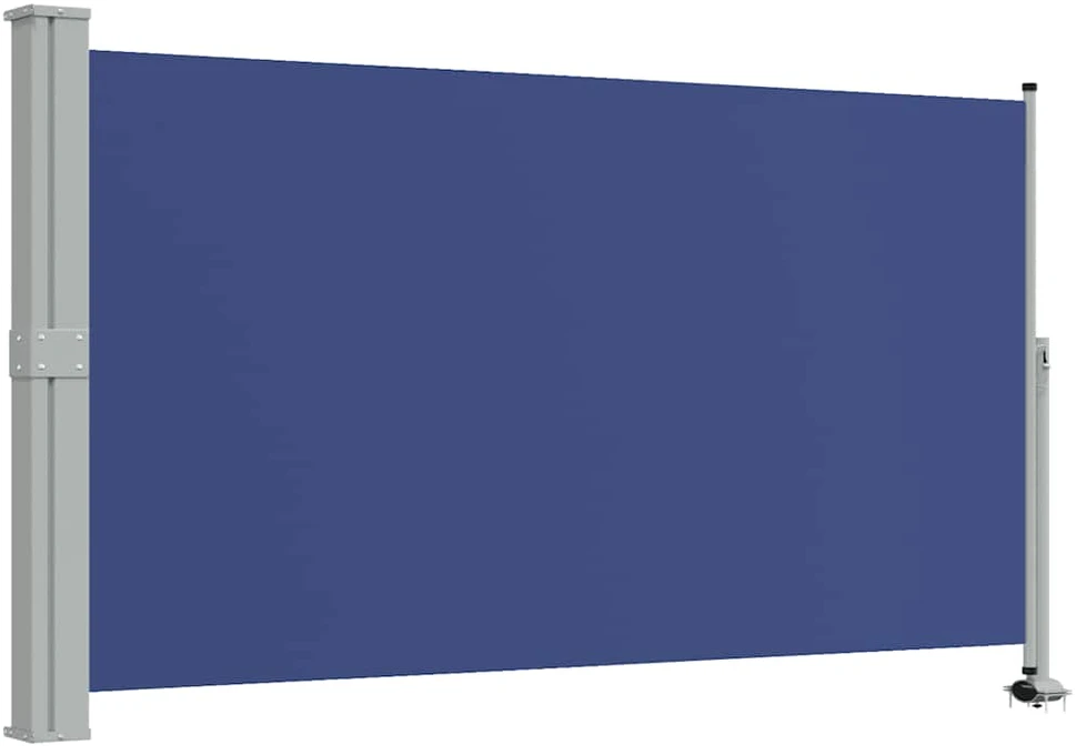 Ištraukiama šoninė kiemo pertvara, mėlynos spalvos, 140x300cm