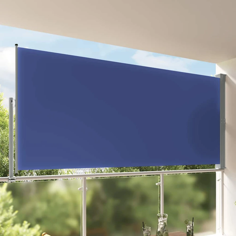Ištraukiama šoninė kiemo pertvara, mėlynos spalvos, 160x300cm