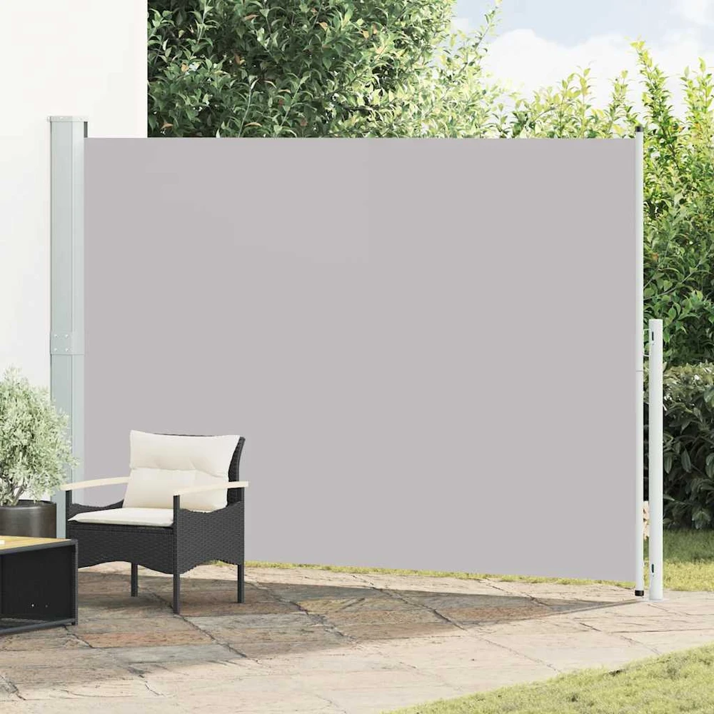Ištraukiama šoninė kiemo pertvara, pilkos spalvos, 200x300cm