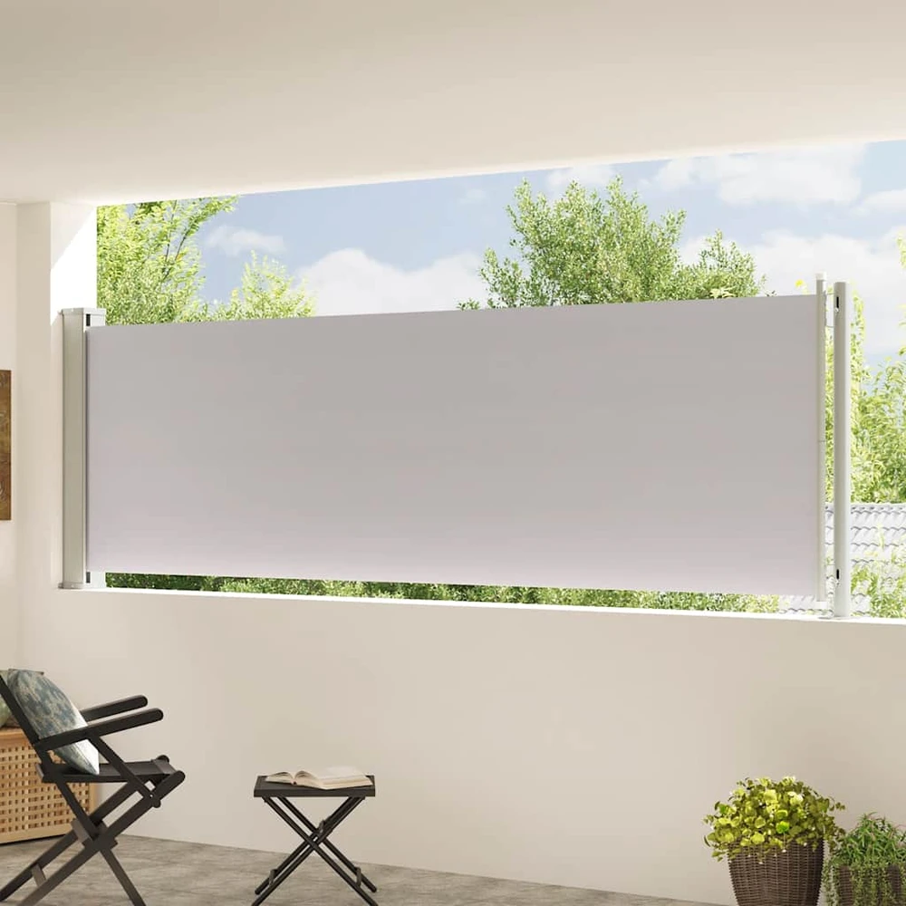 Ištraukiama šoninė kiemo pertvara, pilkos spalvos, 117x600cm