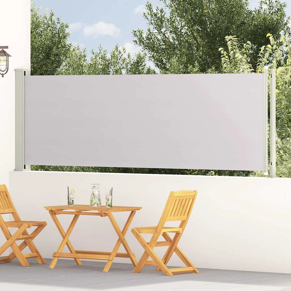 Ištraukiama šoninė kiemo pertvara, pilkos spalvos, 117x600cm