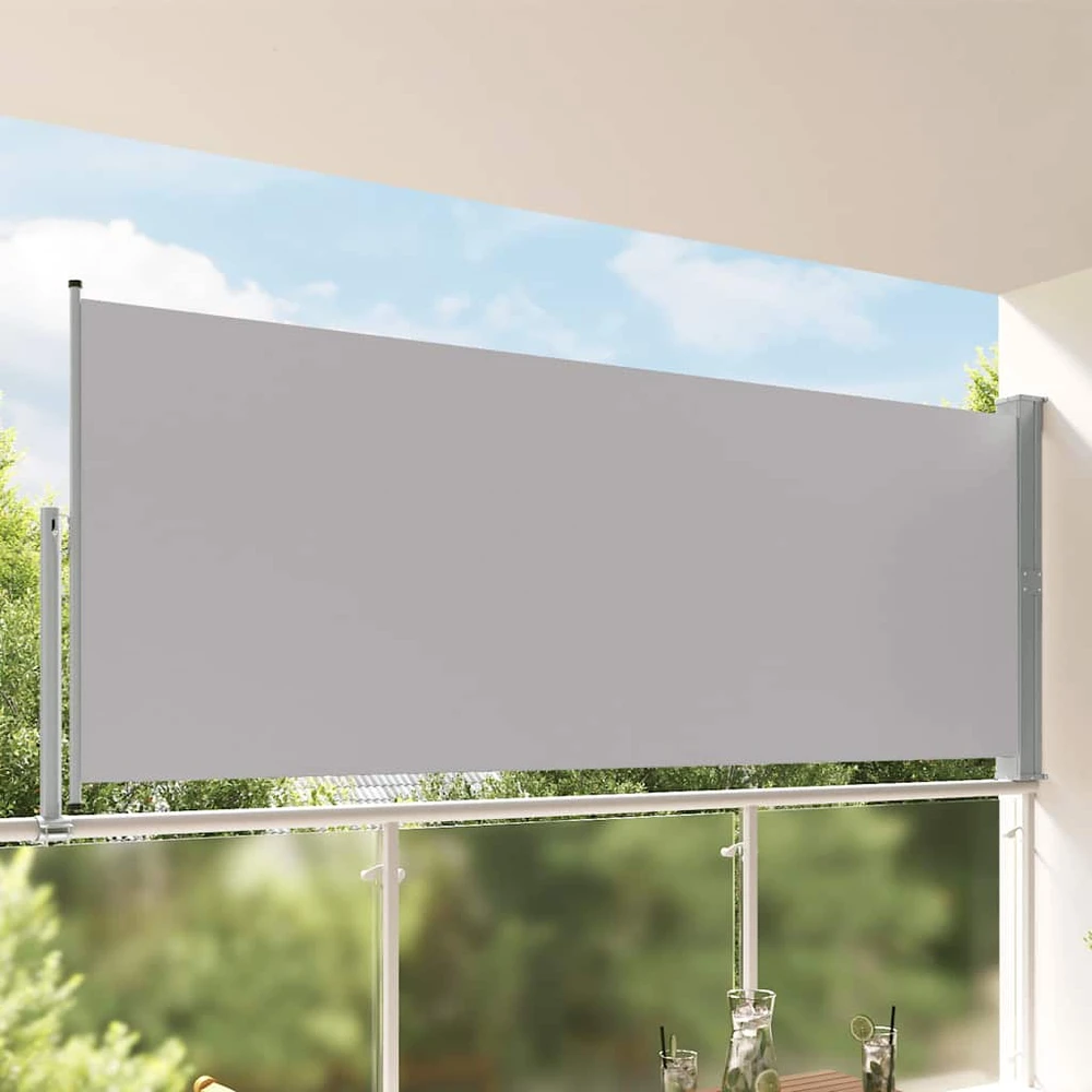 Ištraukiama šoninė kiemo pertvara, pilkos spalvos, 140x300cm