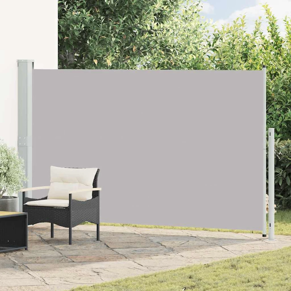 Ištraukiama šoninė kiemo pertvara, pilkos spalvos, 180x300cm