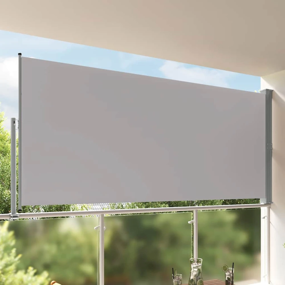 Ištraukiama šoninė kiemo pertvara, pilkos spalvos, 160x300cm