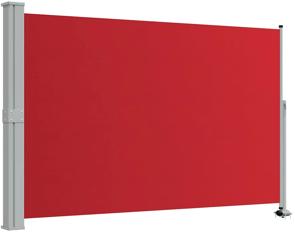 Ištraukiama šoninė kiemo pertvara, raudonos spalvos, 160x300cm