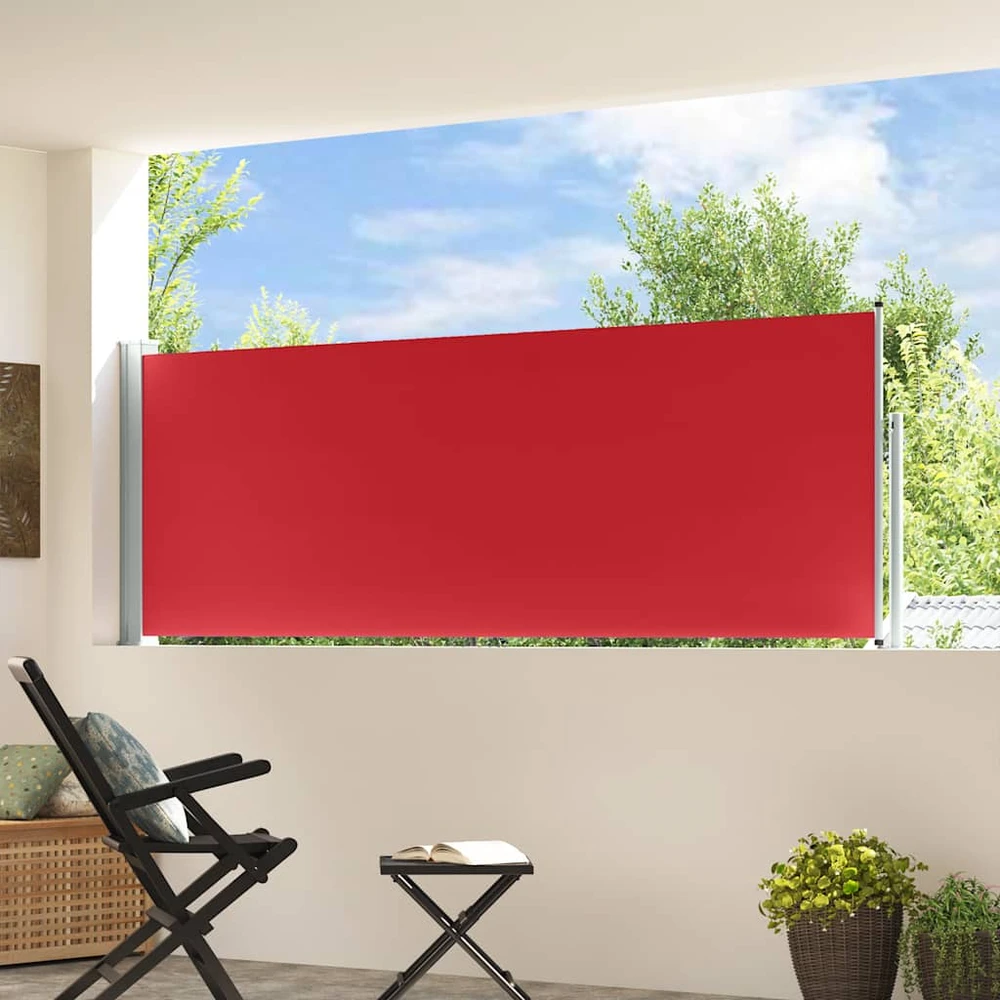 Ištraukiama šoninė kiemo pertvara, raudonos spalvos, 100x300cm