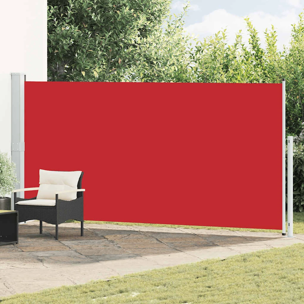 Ištraukiama šoninė kiemo pertvara, raudonos spalvos, 180x500cm