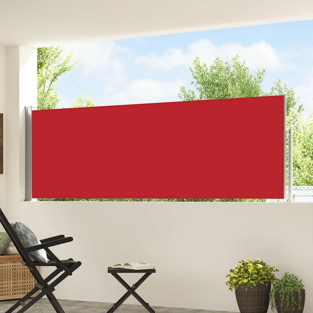 Ištraukiama šoninė kiemo pertvara, raudonos spalvos, 100x500cm