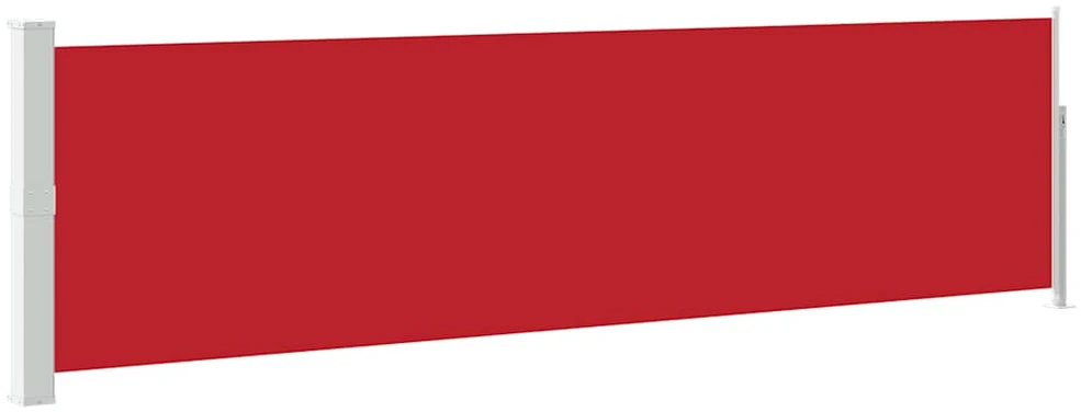 Ištraukiama šoninė kiemo pertvara, raudonos spalvos, 140x500cm