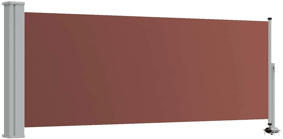 Ištraukiama šoninė kiemo pertvara, rudos spalvos, 100x300cm