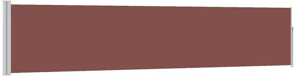 Ištraukiama šoninė kiemo pertvara, rudos spalvos, 100x500cm
