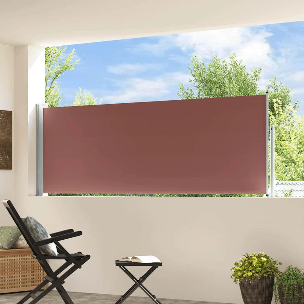 Ištraukiama šoninė kiemo pertvara, rudos spalvos, 100x300cm