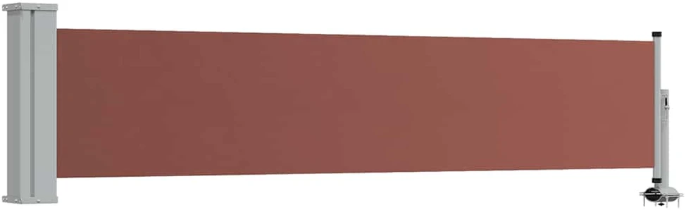 Ištraukiama šoninė kiemo pertvara, rudos spalvos, 60x300cm