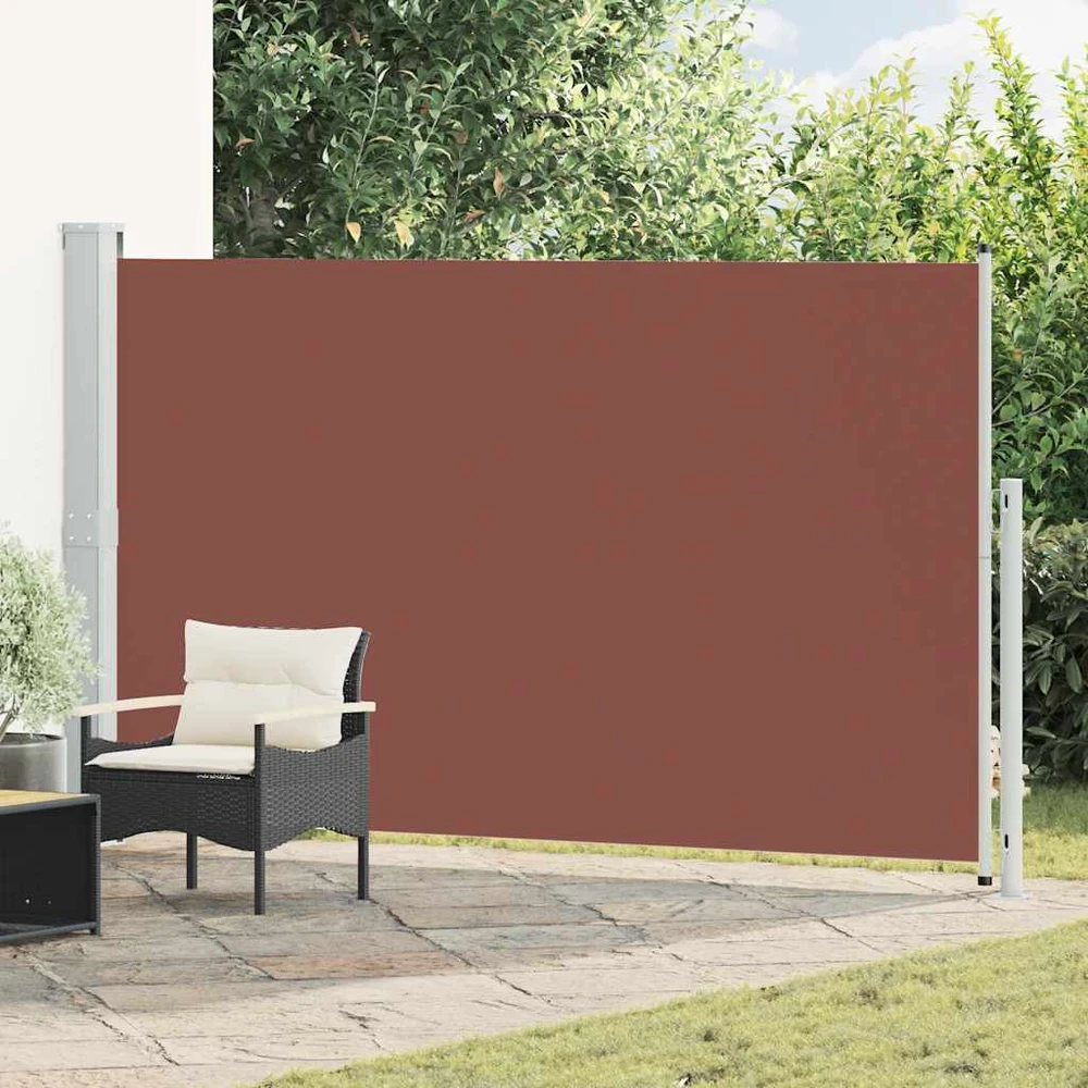 Ištraukiama šoninė kiemo pertvara, rudos spalvos, 180x300cm