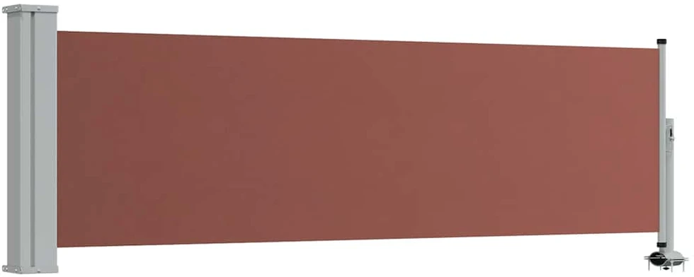 Ištraukiama šoninė kiemo pertvara, rudos spalvos, 80x300cm
