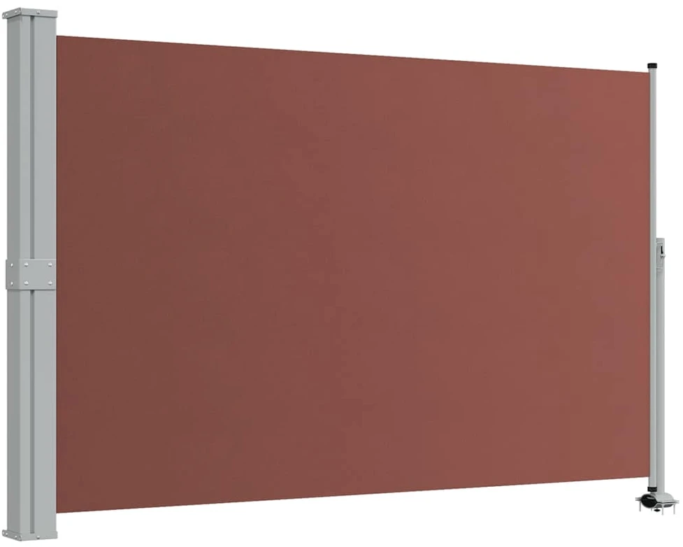 Ištraukiama šoninė kiemo pertvara, rudos spalvos, 160x300cm