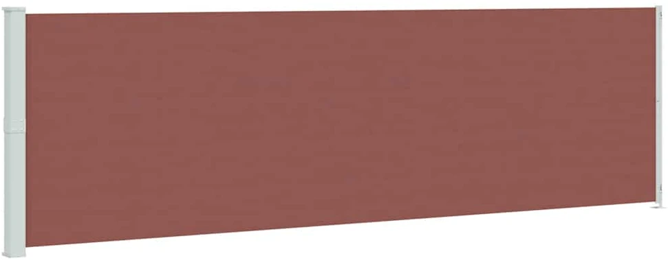 Ištraukiama šoninė kiemo pertvara, rudos spalvos, 180x600cm