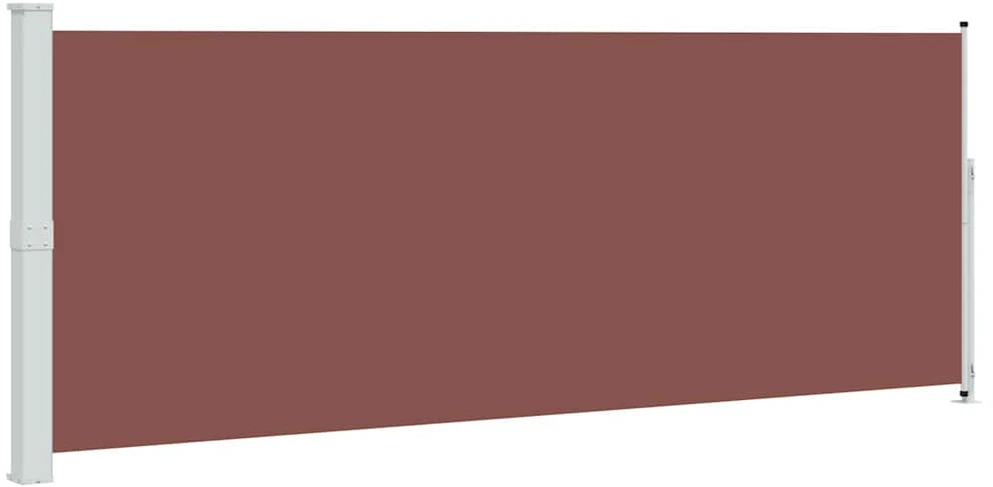 Ištraukiama šoninė kiemo pertvara, rudos spalvos, 180x500cm