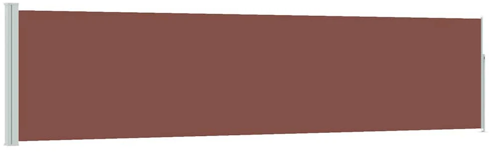 Ištraukiama šoninė kiemo pertvara, rudos spalvos, 120x500cm