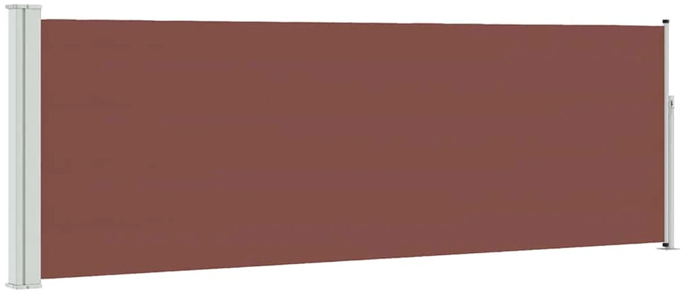 Ištraukiama šoninė kiemo pertvara, rudos spalvos, 100x300cm