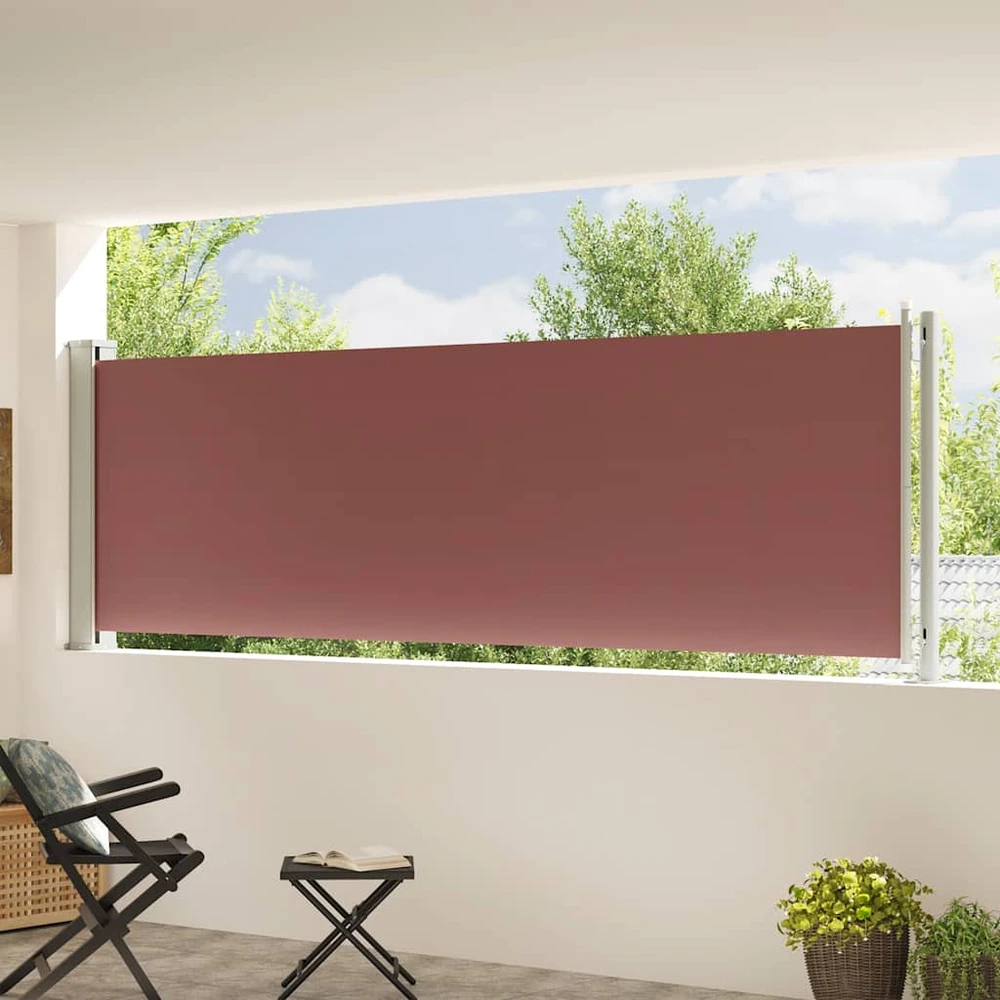 Ištraukiama šoninė kiemo pertvara, rudos spalvos, 117x600cm