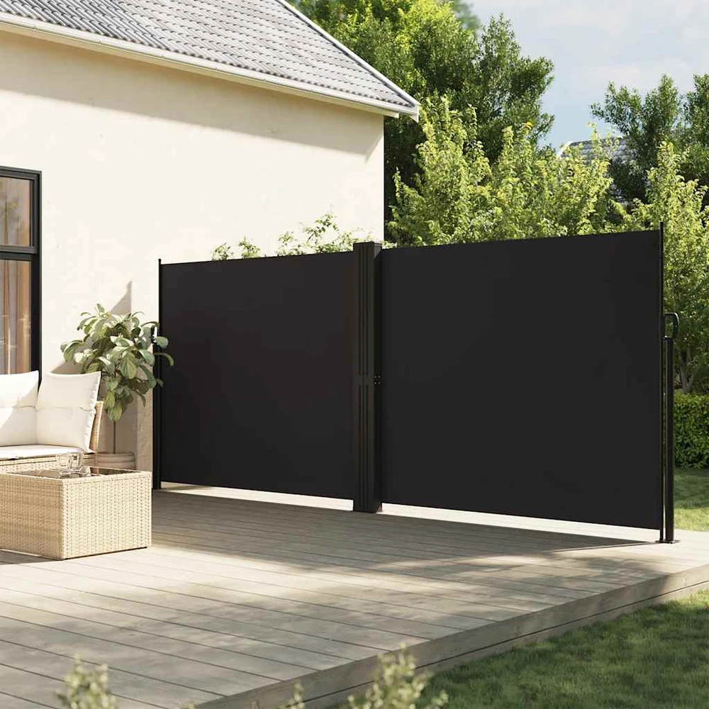Ištraukiama šoninė markizė, juodos spalvos, 180x600cm