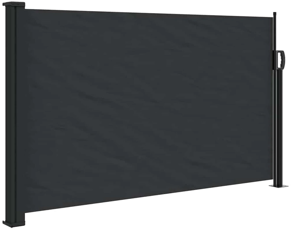 Ištraukiama šoninė markizė, juodos spalvos, 117x300cm