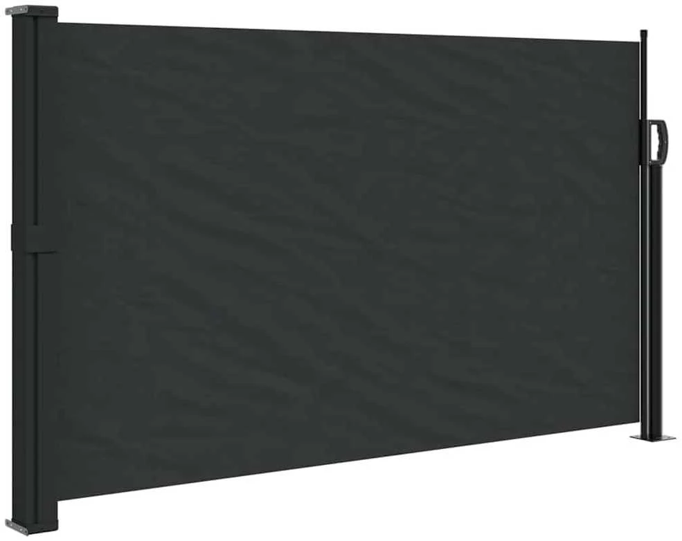 Ištraukiama šoninė markizė, juodos spalvos, 120x500cm