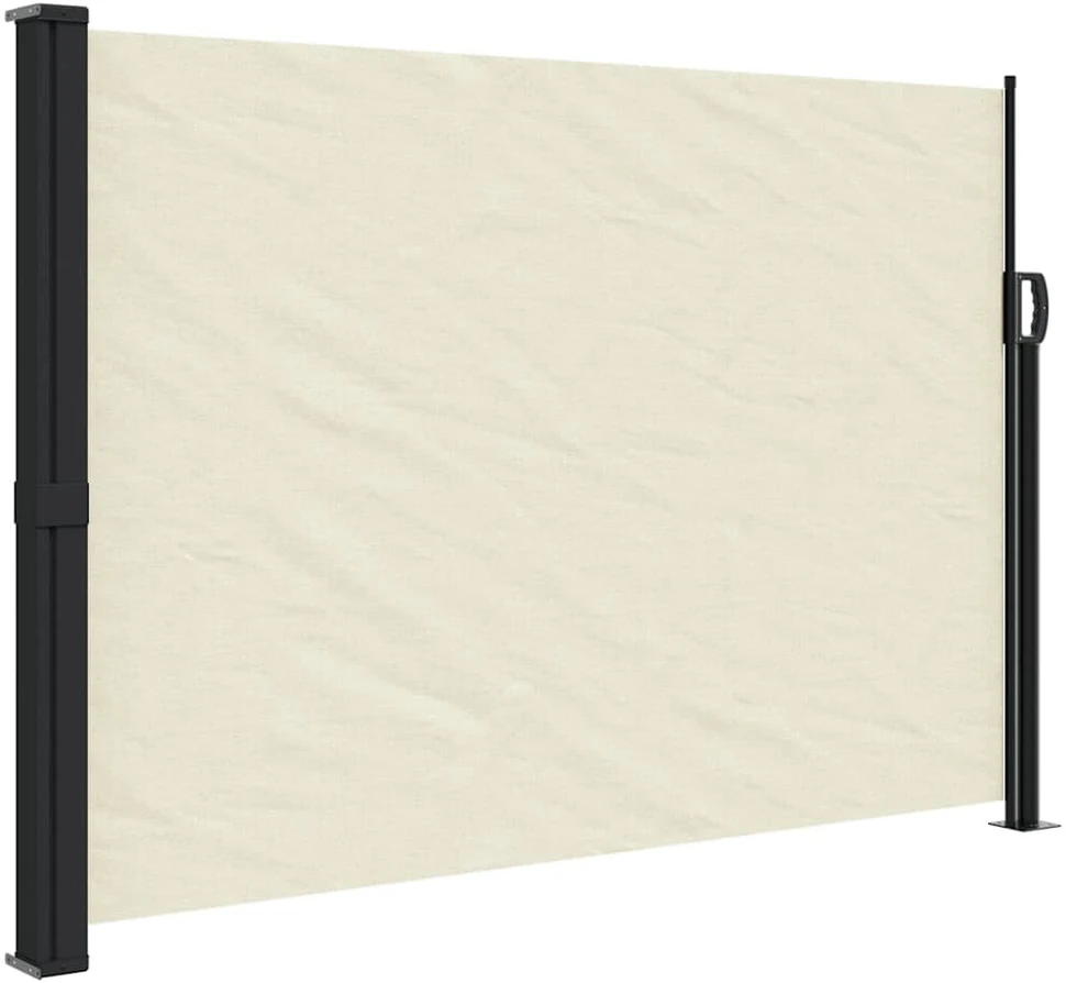 Ištraukiama šoninė markizė, kreminės spalvos, 140x500cm