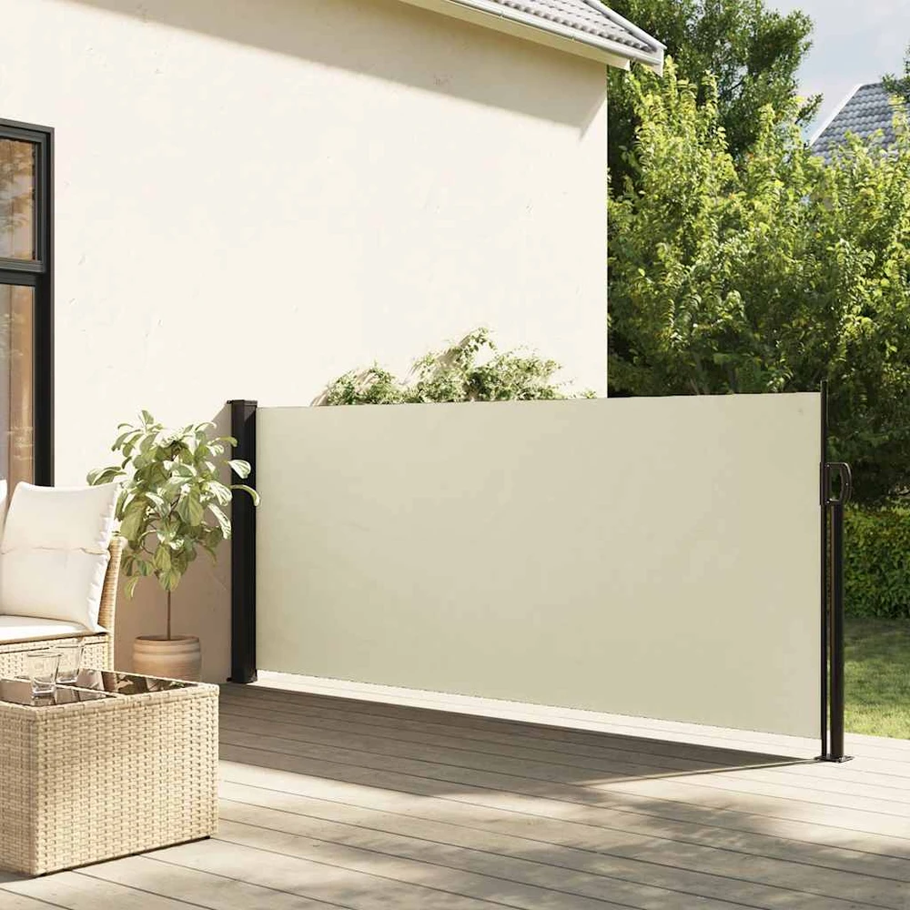 Ištraukiama šoninė markizė, kreminės spalvos, 117x300cm
