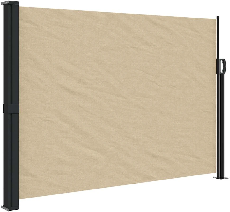Ištraukiama šoninė markizė, smėlio spalvos, 140x500cm