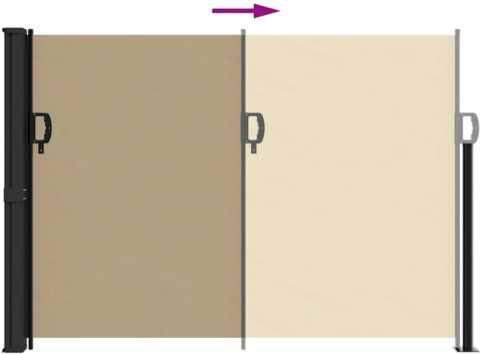 Ištraukiama šoninė markizė, smėlio spalvos, 140x300cm