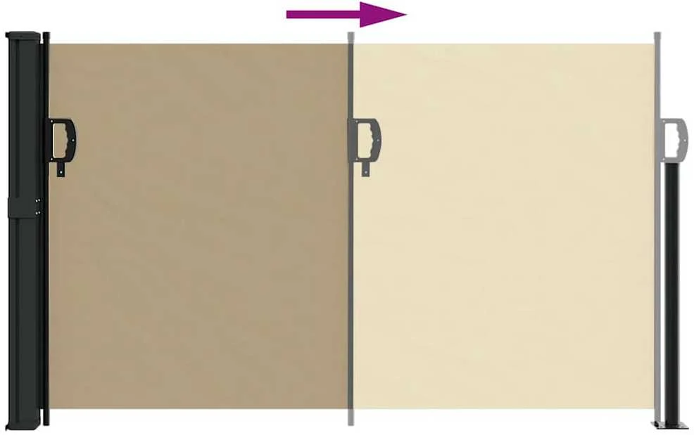 Ištraukiama šoninė markizė, smėlio spalvos, 117x300cm