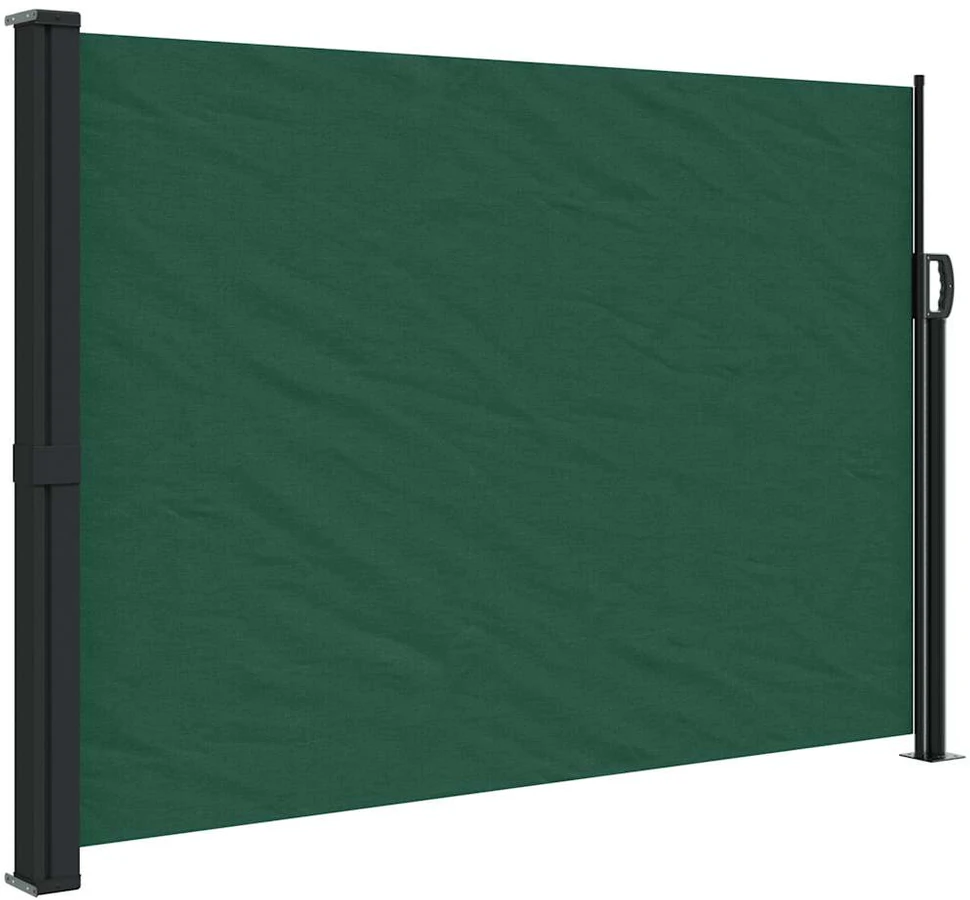 Ištraukiama šoninė markizė, tamsiai žalios spalvos, 140x500cm