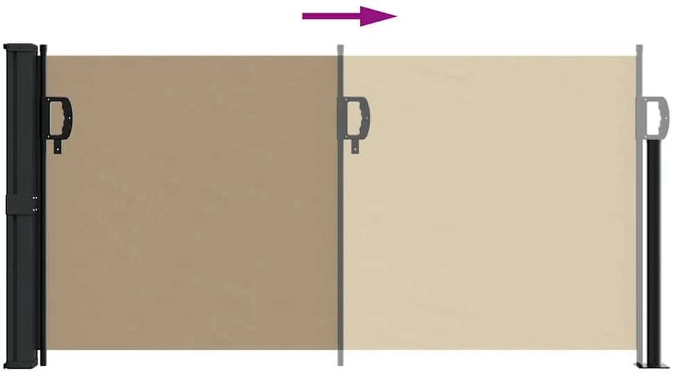 Ištraukiama šoninė markizė, taupe spalvos, 100x500cm