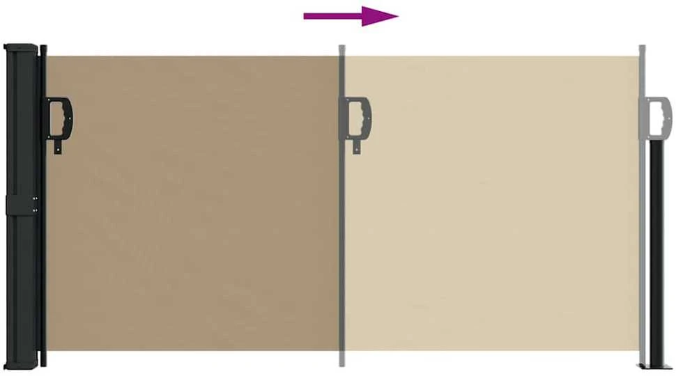 Ištraukiama šoninė markizė, taupe spalvos, 100x300cm