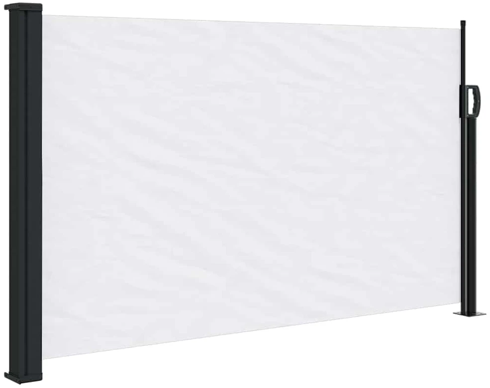 Ištraukiama šoninė pertvara, baltos spalvos, 120x600cm