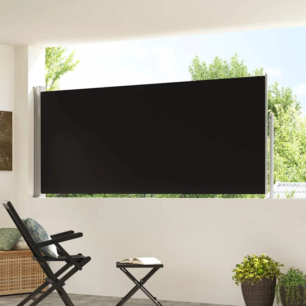 Ištraukiama šoninė pertvara, juodos spalvos, 120x300cm