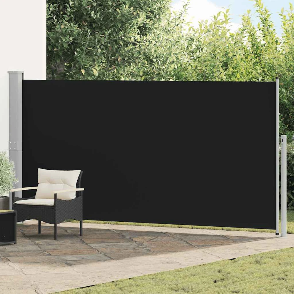 Ištraukiama šoninė pertvara, juodos spalvos, 160x500cm