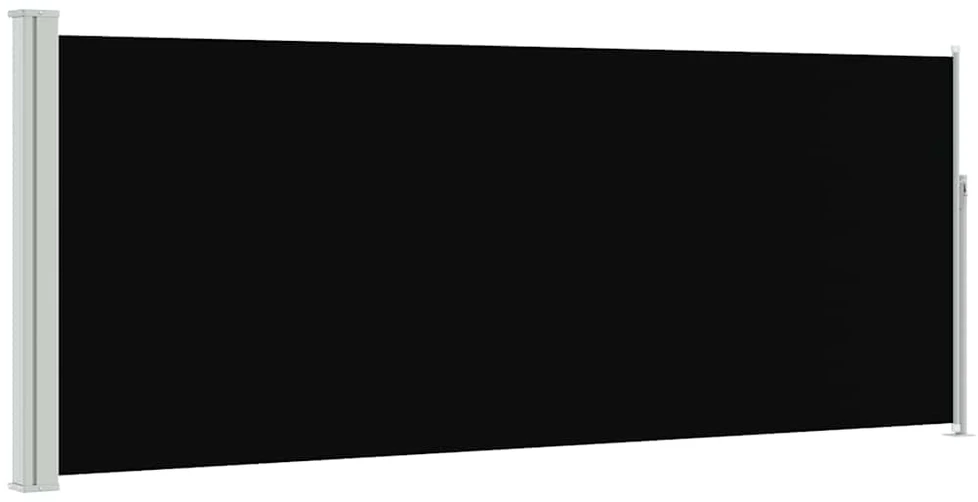 Ištraukiama šoninė pertvara, juodos spalvos, 120x300cm